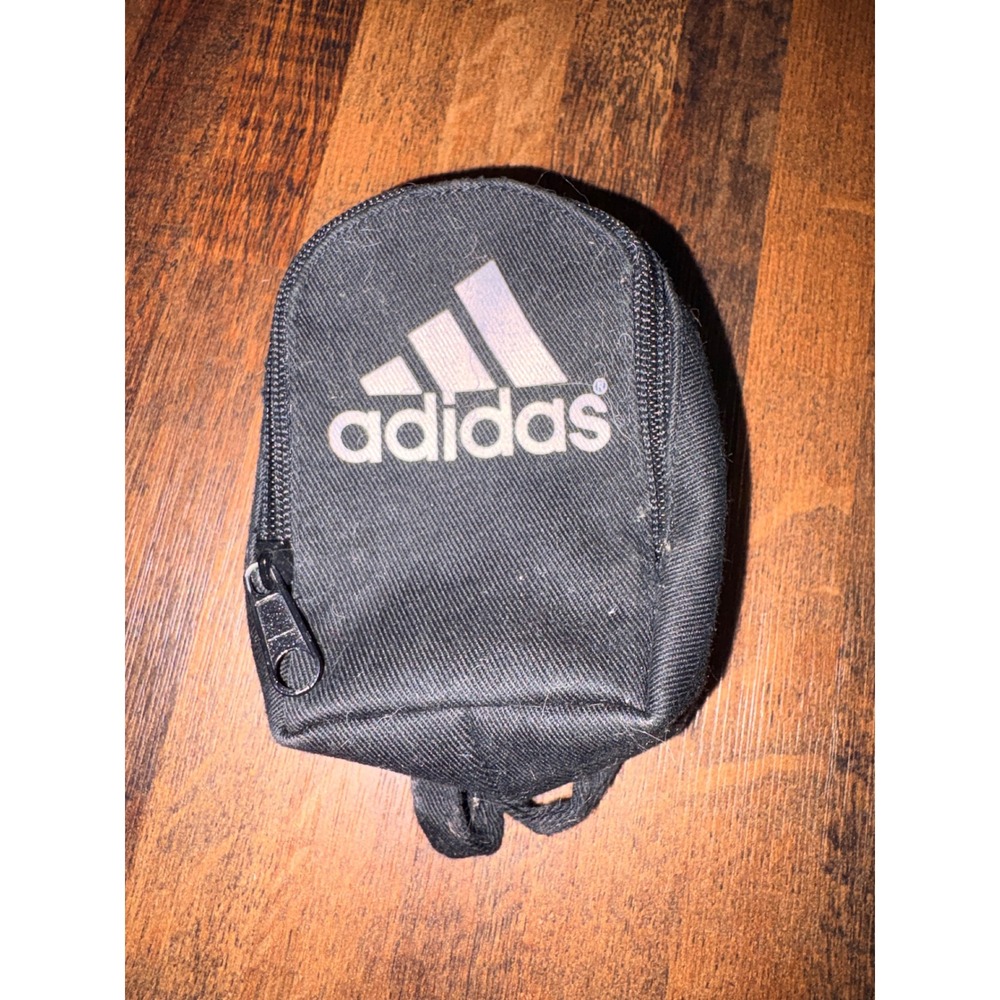 Adidas Mini Backpack Coin Pouch Key Holder Black Sporty Accessory